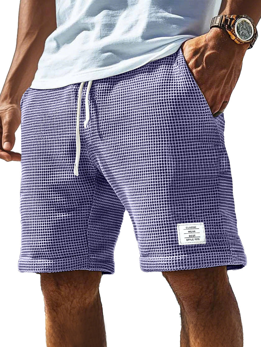 Komfortable Shorts mit Waffel-Logo und Kordelzug für Herren