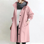 Damen Trenchcoat aus Baumwolle und Polyester | Oversize Langarm Mantel mit Seitentaschen | Alltag und Freizeit | Schmid