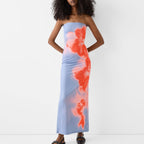 Damen Maxikleid aus Polyester | Trägerloses Maxikleid | Alltag und Urlaub | Schmid