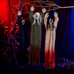Hängende Gespensterdekoration aus Stoff | Halloween Ornament mit langen Haaren | Hängedekoration für Innen- & Außenbereiche | Schmid