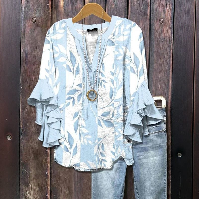 Elenora Whisper Ruffle Bluse – Damen Bluse mit Blumenmuster und Rüschenärmeln