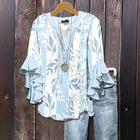 Elenora Whisper Ruffle Bluse – Damen Bluse mit Blumenmuster und Rüschenärmeln