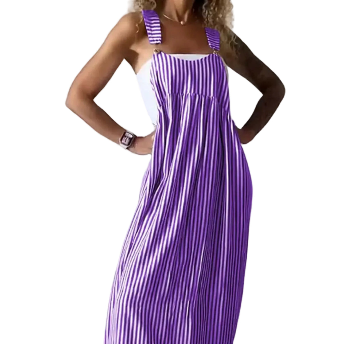 Liana - Jumpsuit Gestreifter Jumpsuit mit kurzen Ärmeln