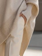 Oversized Poncho für Damen – Strickjacke ‑ Lässiger Übergang