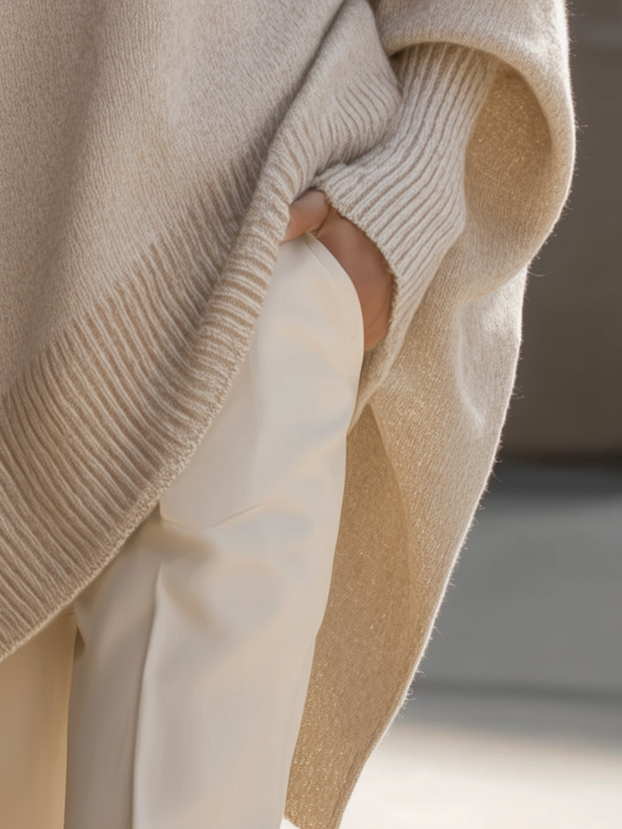 Oversized Poncho für Damen – Strickjacke ‑ Lässiger Übergang
