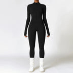 Stephanie | Langärmeliger Jumpsuit Mit Hohem Kragen und Reißverschluss