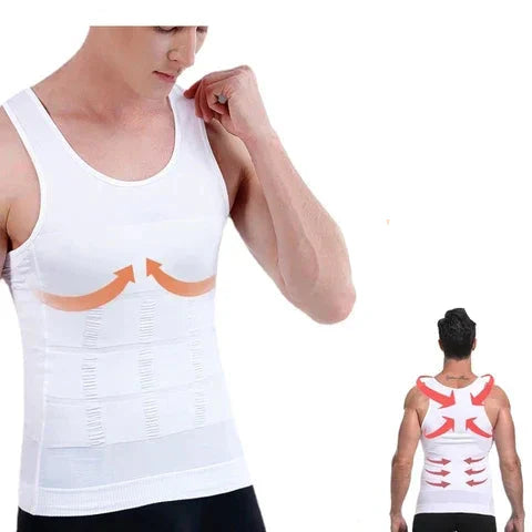 Herren Kompressions Unterhemd aus Nylon Spandex | Gestricktes Schnell Trocknendes Ärmelloses Unterhemd | Base Layer für Alltag | Schmid