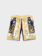 Herren Sommeranzug mit barockinspiriertem Muster | Locker sitzendes Hemd und Shorts für warme Tage | Schmid