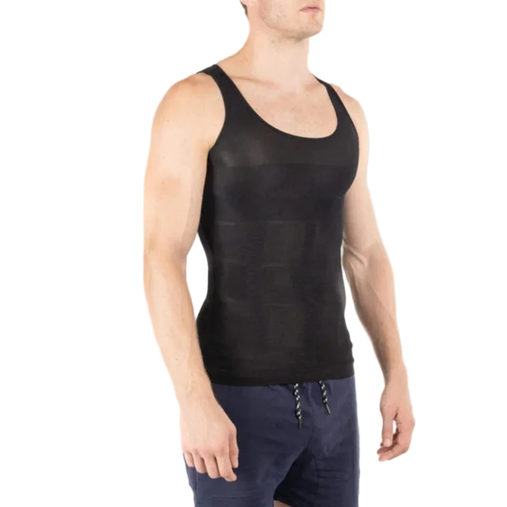 Herren Kompressions Unterhemd aus Nylon Spandex | Gestricktes Schnell Trocknendes Ärmelloses Unterhemd | Base Layer für Alltag | Schmid