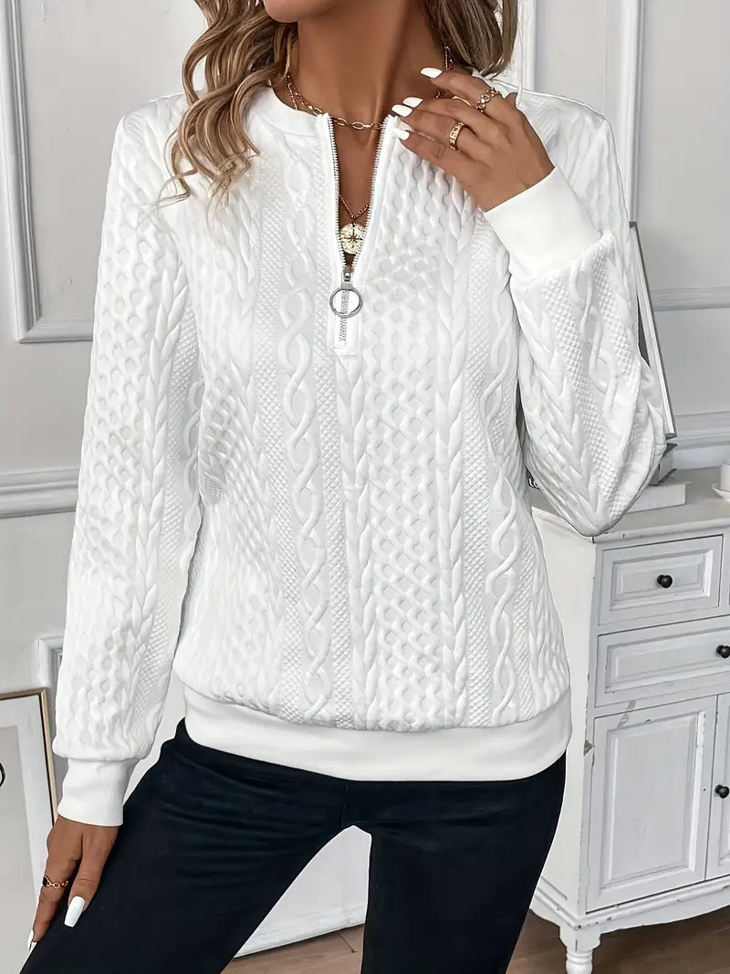 Amy - Sweater mit Reißverschluss und Stehkragen