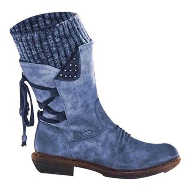 Premium | wasserdichte stiefel mit reißverschluss bis zur mitte der wade