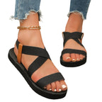 Damen Flache Sandalen aus Synthetischem Leder | Slip-On Sandalen | Für Alltag und Urlaub | Schmid