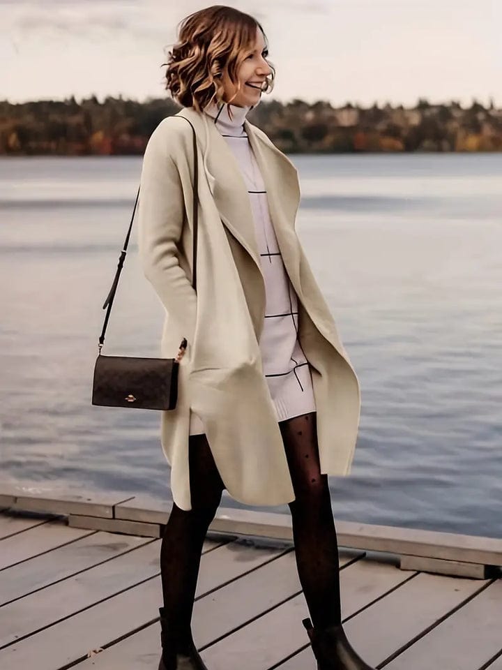 Damen Mantel – Mittellanger Warmer Mantel Für Herbst Und Winter