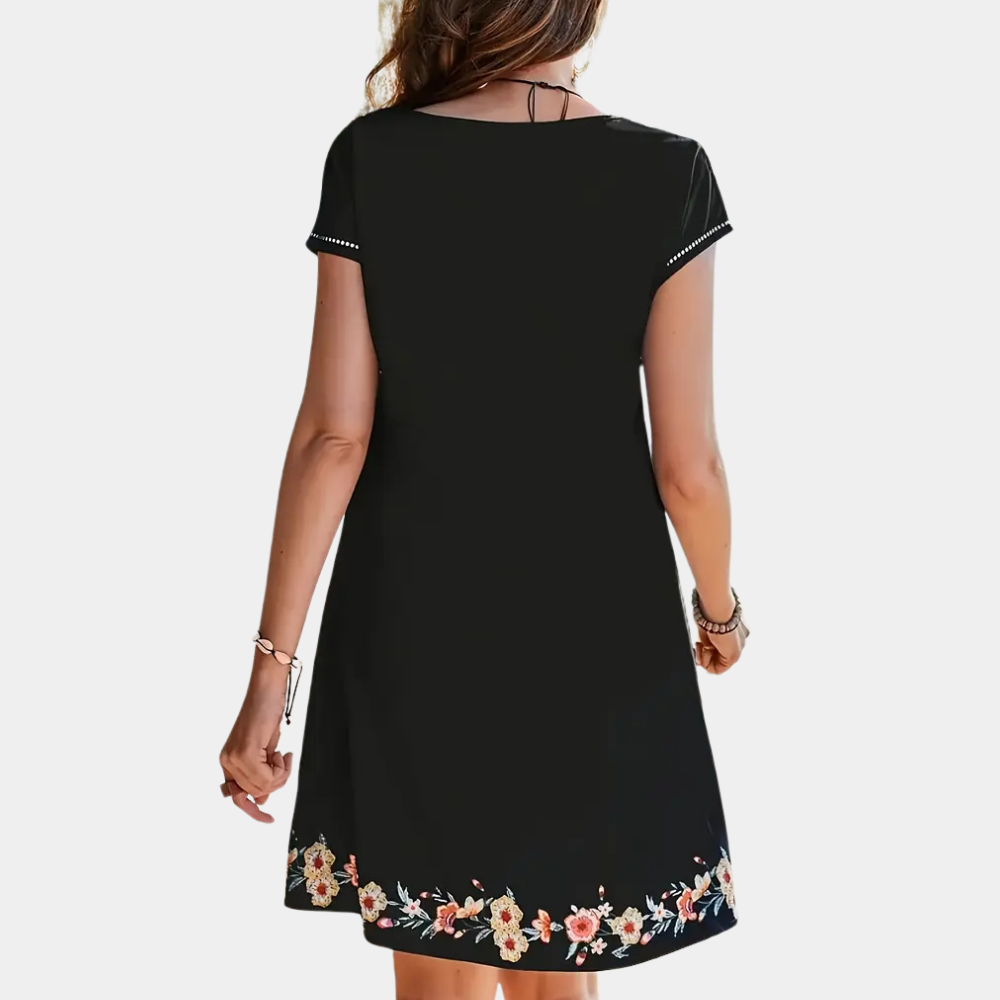 Sommerkleid aus Leichtem Stoff | Locker Geschnittenes Damenkleid mit Blumendesign für | Alltag und Warme Tage | Schmid