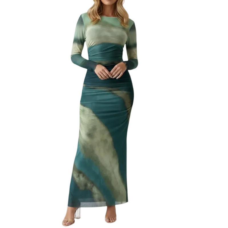Maxikleid – Langarmkleid in Bodenlanger Ausführung