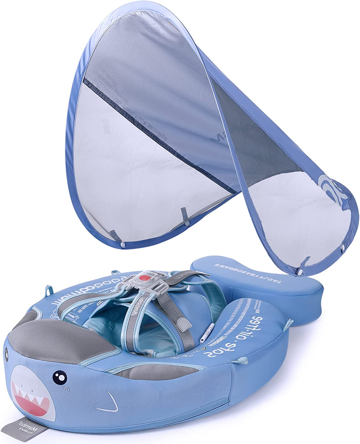 Baby Swim Ring With Canopy | Aufblasbarer Babyschwimmring Mit Sonnenschutz Und Tierdesign Für Sicheres Planschen Im Sommer
