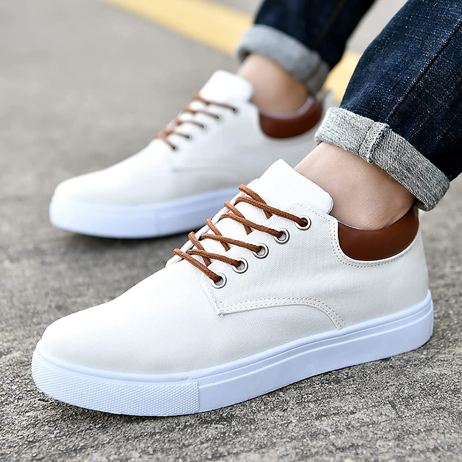 Herren Canvas-Sneaker – Schnürschuhe mit Gummisohle