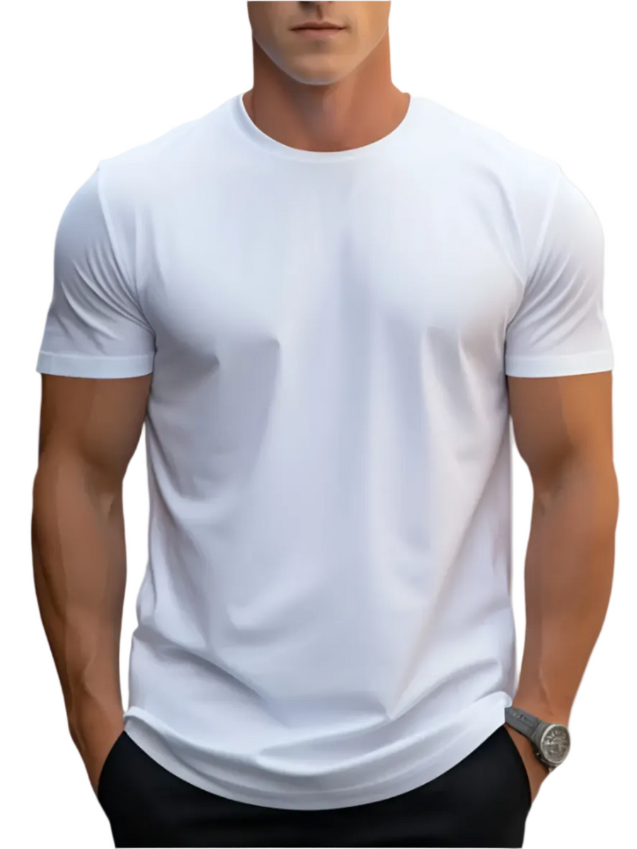 Herren T-Shirt aus Baumwolle | Reguläre Passform mit Kurzarm und Einfarbigem Design | Alltagsgebrauch | Schmid