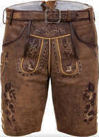Herren Lederhosen aus Polyesterfaser | Traditionell Bayerische Shorts für | Oktoberfest und Volksfeste | Schmid
