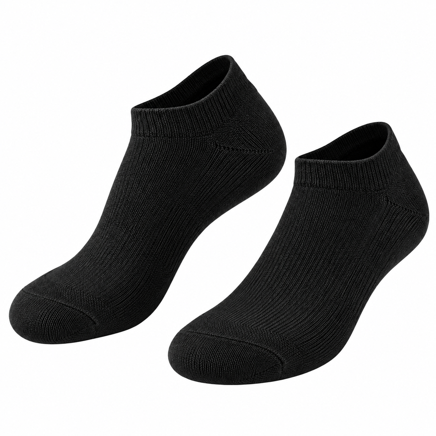 Schwarze Knöchelsocken 10er-Pack | 80% Baumwolle mit Polyester & Elasthan | Niedrige Unisex-Socken in Größe 38–41 | Schmid