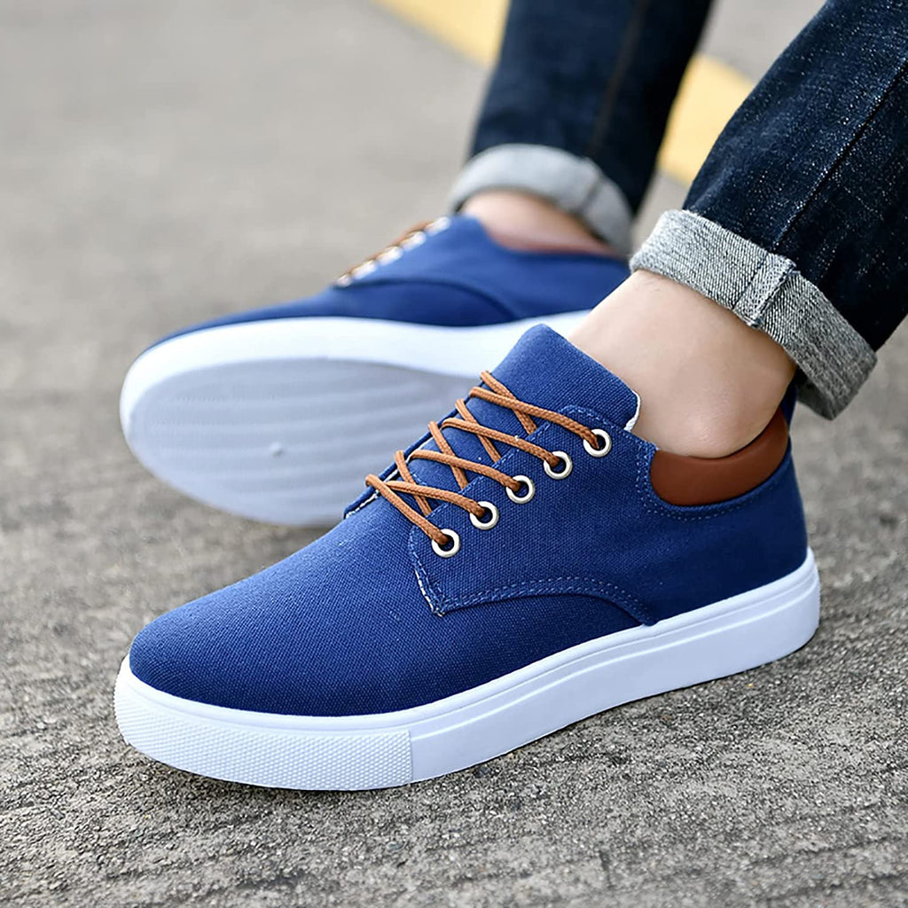 Herren Canvas-Sneaker – Schnürschuhe mit Gummisohle