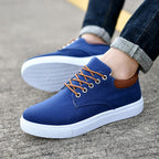 Herren Canvas-Sneaker – Schnürschuhe mit Gummisohle