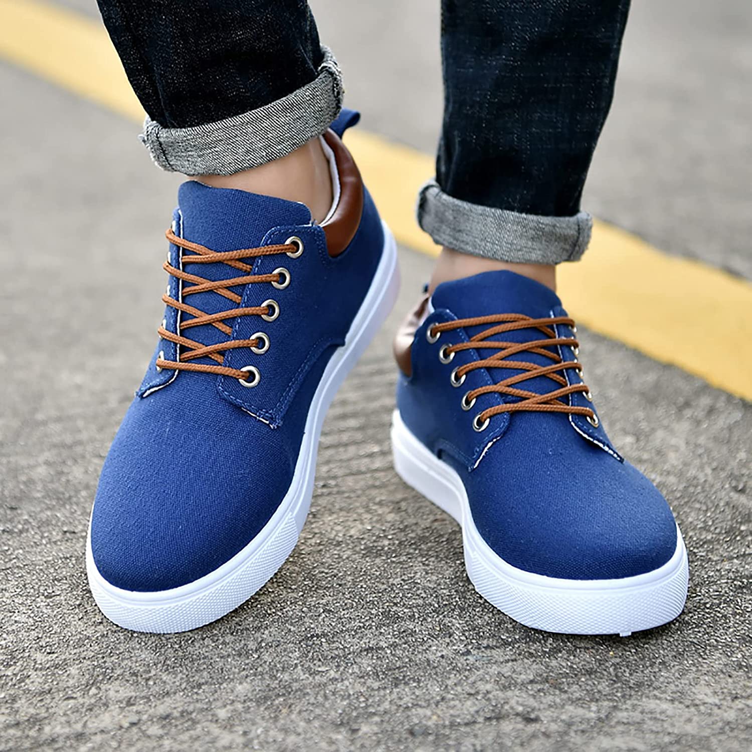 Herren - Canvas Sneaker mit Weißer Sohle