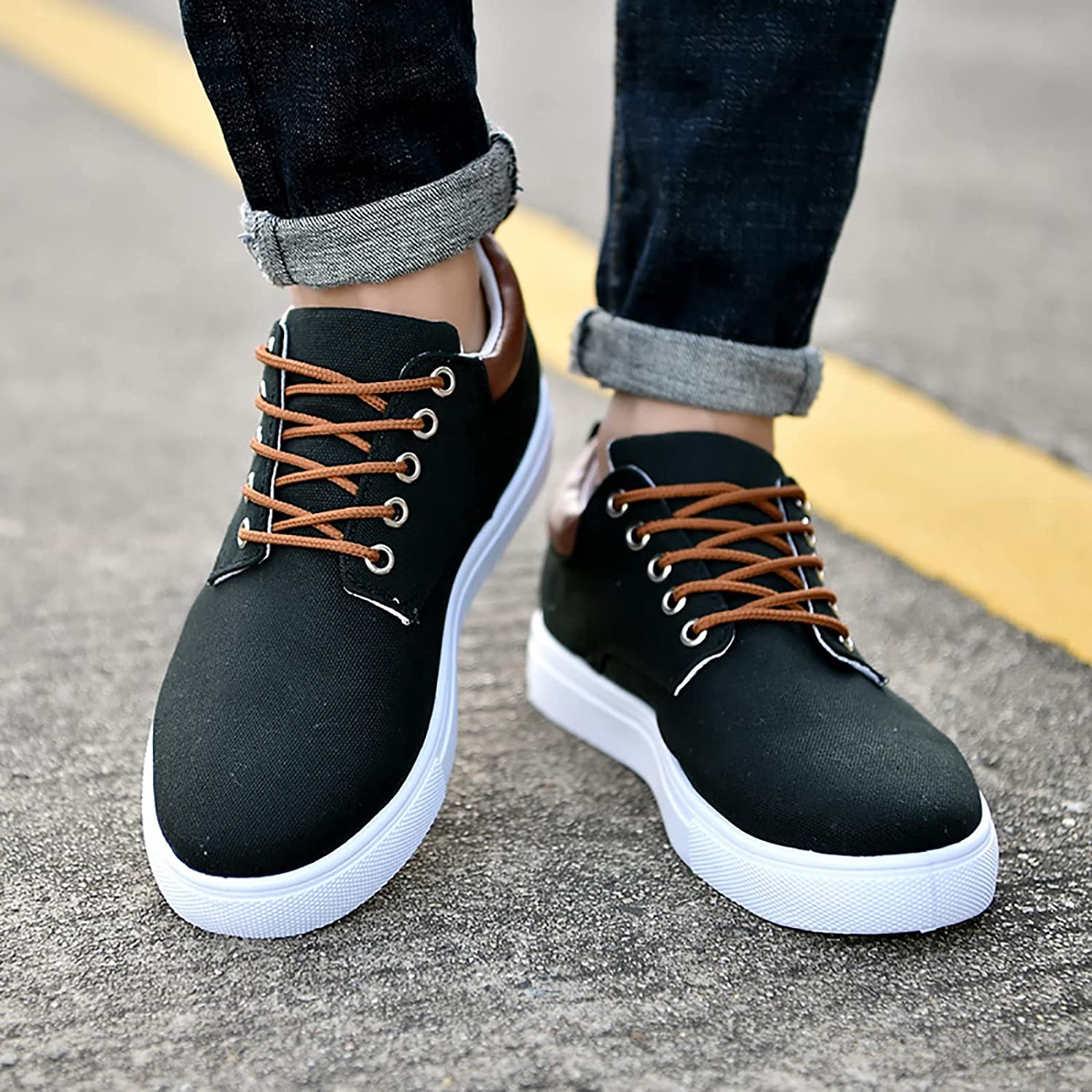 Herren - Canvas Sneaker mit Weißer Sohle