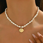 Damen Choker Halskette | Perlenchoker mit Seestern-Anhänger | Alltag und Urlaub | Schmid
