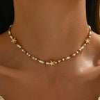 Damen Choker Halskette | Perlenchoker mit Seestern-Anhänger | Alltag und Urlaub | Schmid
