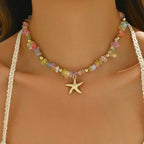 Damen Choker Halskette | Perlenchoker mit Seestern-Anhänger | Alltag und Urlaub | Schmid