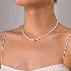 Damen Choker Halskette | Perlenchoker mit Seestern-Anhänger | Alltag und Urlaub | Schmid
