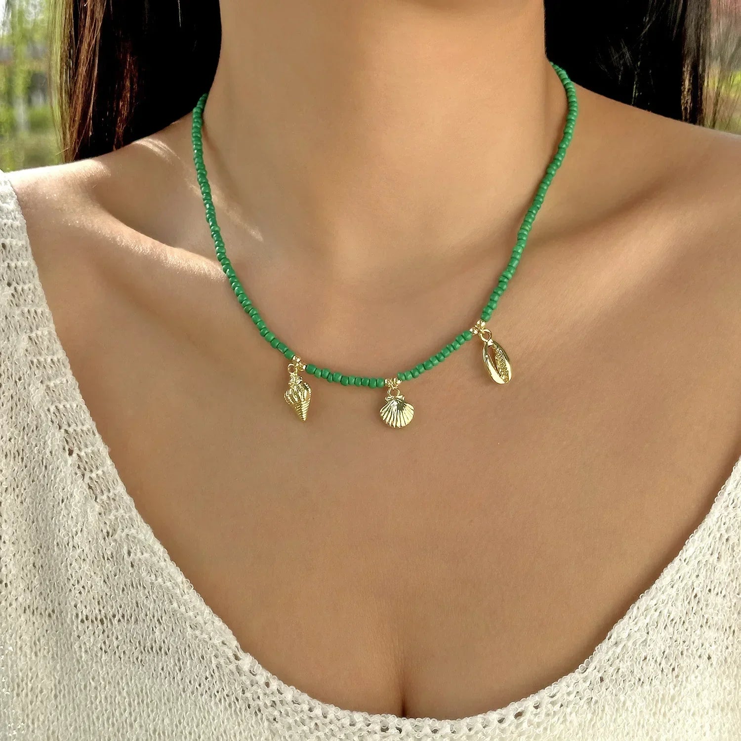 Damen Choker Halskette | Perlenchoker mit Seestern-Anhänger | Alltag und Urlaub | Schmid