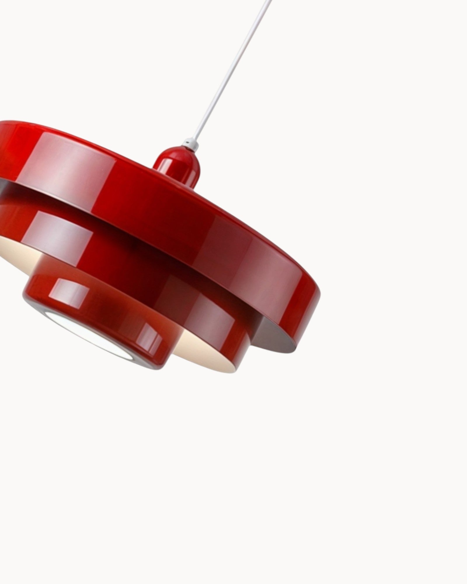 Mid-Century Pendelleuchte – Aluminium und Eisen, E27, höhenverstellbar, Ø35 cm