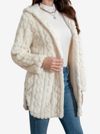 Damen Strickjacke aus Polyester | Strukturierter Strick & Leichter Stretch | Einfarbige Jacke für Herbst & Winter | Schmid