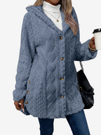Damen Strickjacke aus Polyester | Strukturierter Strick & Leichter Stretch | Einfarbige Jacke für Herbst & Winter | Schmid