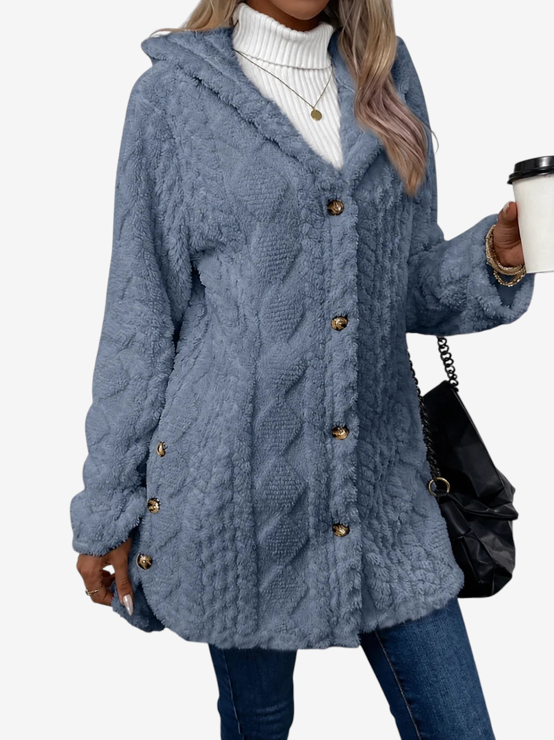 Damen Strickjacke aus Polyester | Strukturierter Strick & Leichter Stretch | Einfarbige Jacke für Herbst & Winter | Schmid