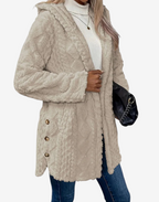 Damen Strickjacke aus Polyester | Strukturierter Strick & Leichter Stretch | Einfarbige Jacke für Herbst & Winter | Schmid