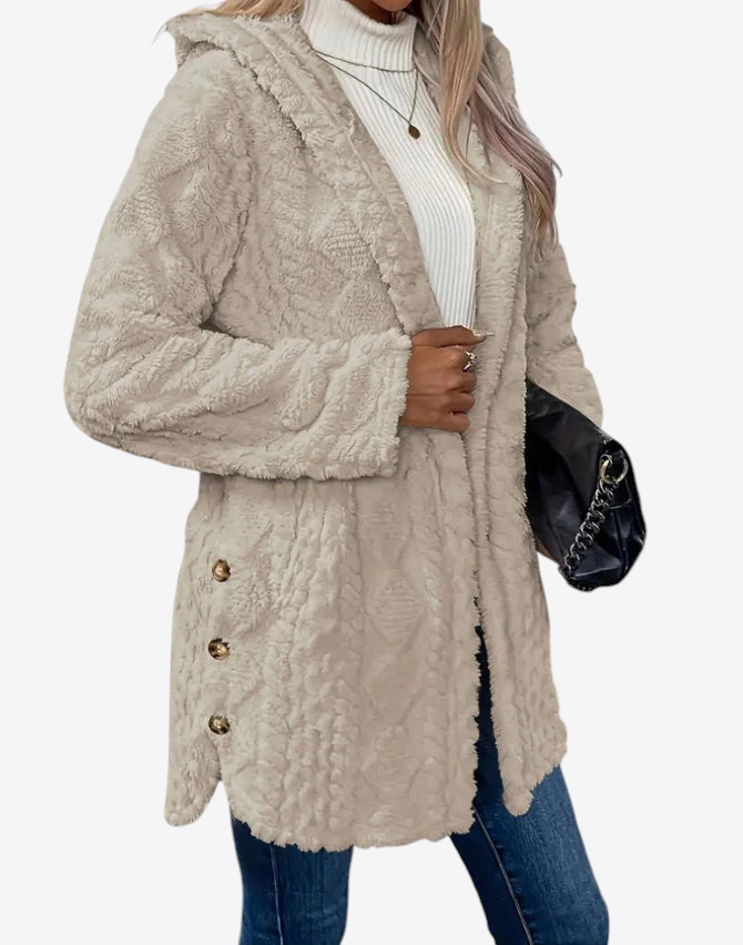 Damen Strickjacke aus Polyester | Strukturierter Strick & Leichter Stretch | Einfarbige Jacke für Herbst & Winter | Schmid