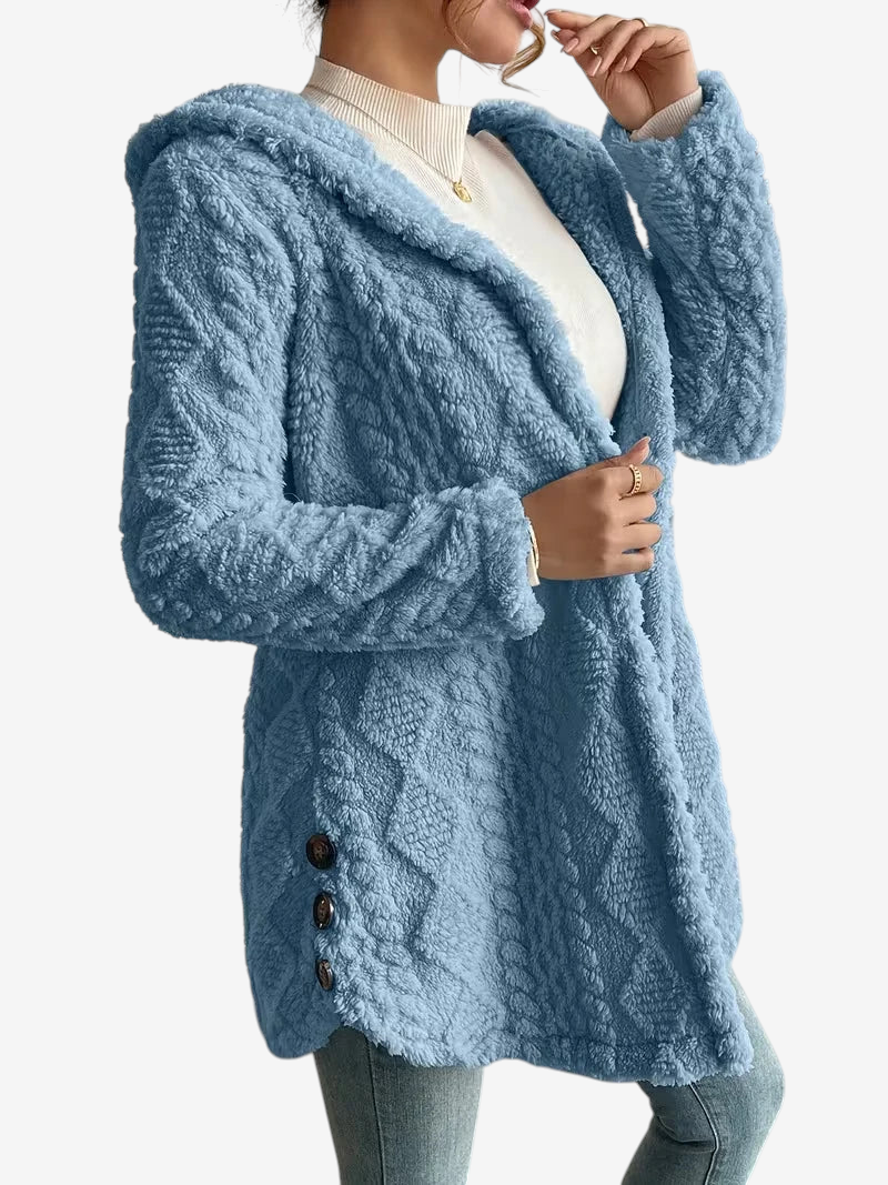 Damen Strickjacke aus Polyester | Strukturierter Strick & Leichter Stretch | Einfarbige Jacke für Herbst & Winter | Schmid