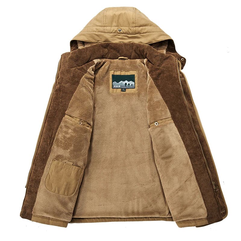 Winterparka aus Leder | Kapuze & Warmes Futter | Regular-Fit Jacke mit Frontreißverschluss für Kalte Tage | Schmid