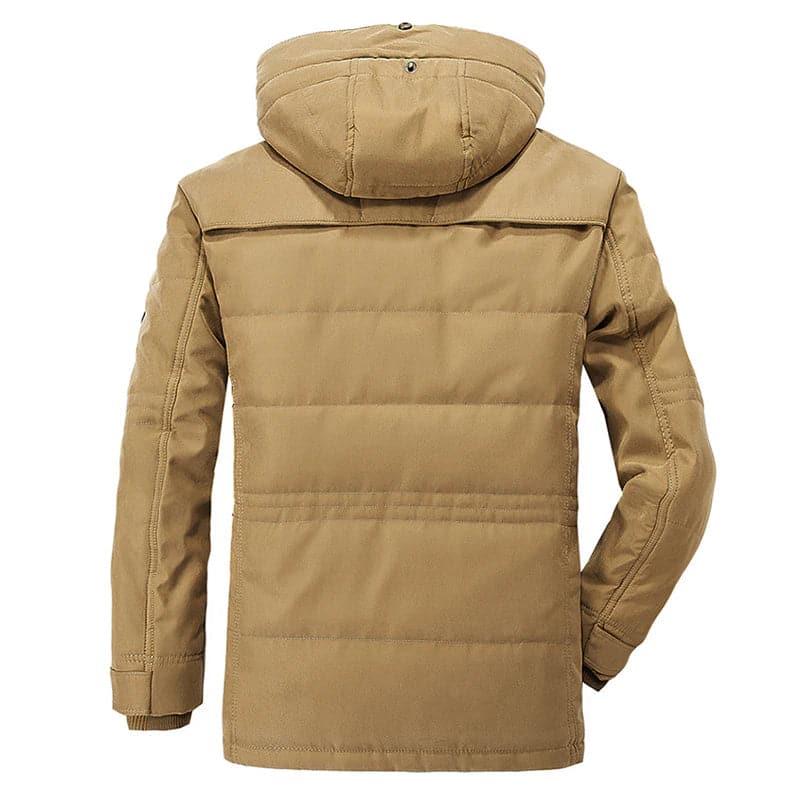 Winterparka aus Leder | Kapuze & Warmes Futter | Regular-Fit Jacke mit Frontreißverschluss für Kalte Tage | Schmid