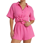 Damen Zweiteiliges Set aus Polyester | Lounge-Set mit Oberteil und Hose | Alltag und Urlaub | Schmid