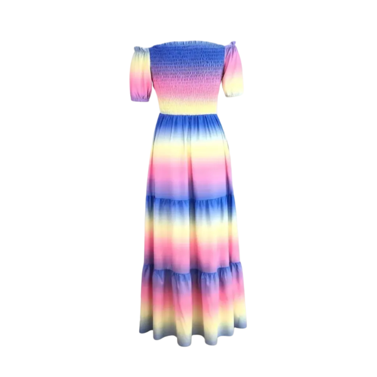Damenkleid Polyester | Off-Shoulder A-Linien Kleid | Lagenrock für Sommer- und Alltagsgebrauch | Schmid