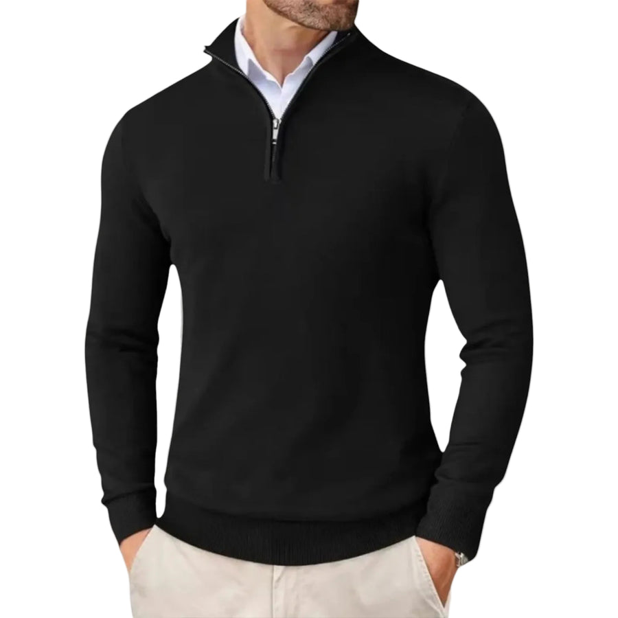 Herren - Pullover mit Reißverschluss Langärmliger Pullover aus Baumwollmischung