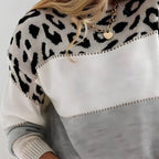 Celeste | Eleganter Rundhals-Pullover Mit Leopardenmuster