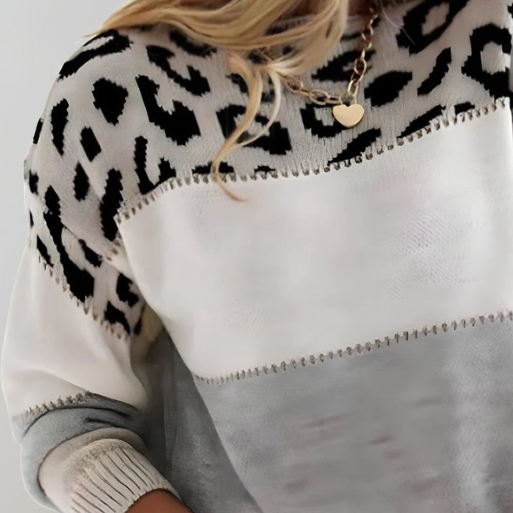 Velora Leo‑Pullover – Damen Langarm Strickpullover