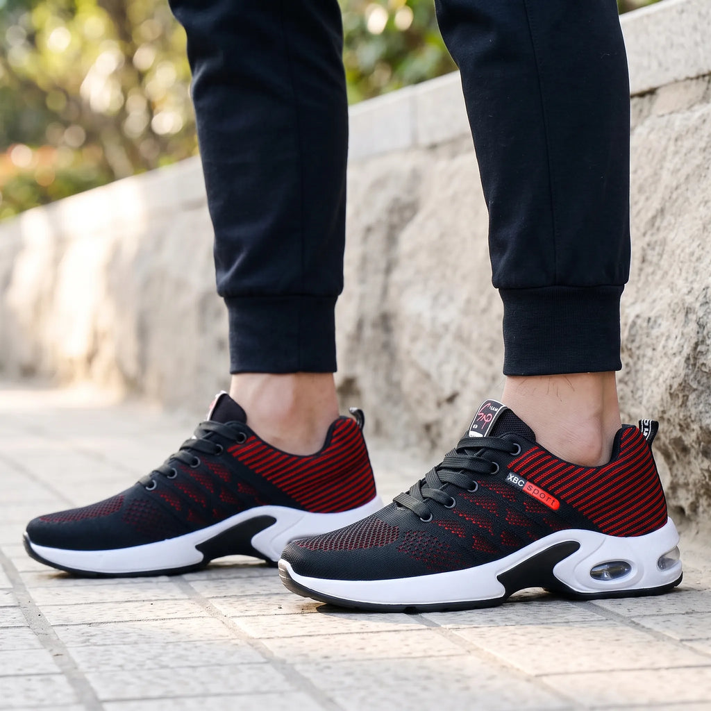 Herren Laufschuhe aus Mesh | Schnürschuhe mit gepolsterter Sohle | Freizeitschuhe für Alltag und Gehen | Schmid