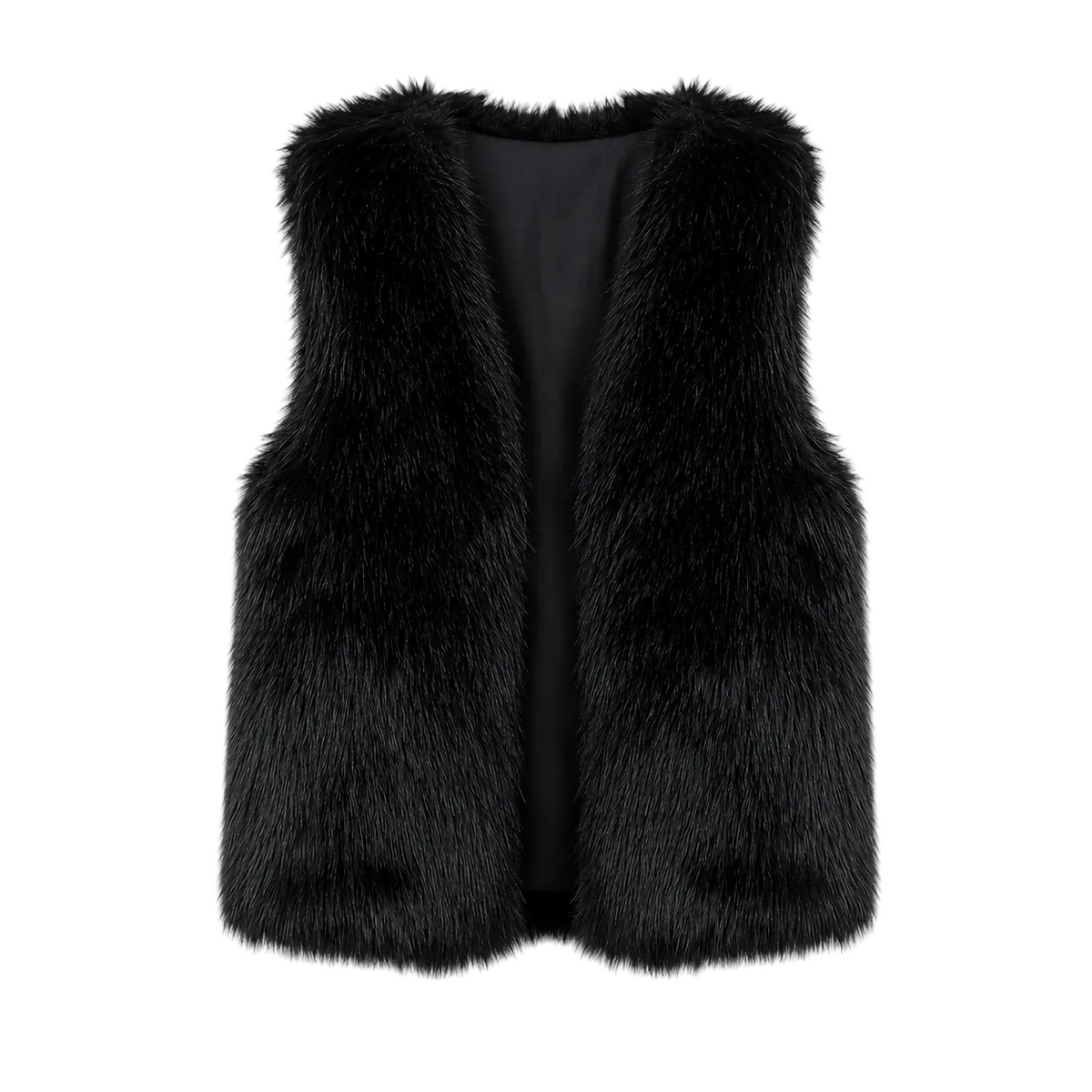Damen Kunstpelzweste aus Polyester | Lockere Passform & Offene Front | Ärmellose Weste für Herbst- & Winter-Lagenlooks | Schmid