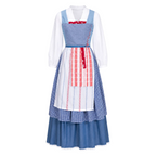 Damen Trachtenkleid | Verstellbare Träger & Taschen | Blau-Graues Polyester-Mix-Kleid für Oktoberfest & Themenveranstaltungen | Schmid
